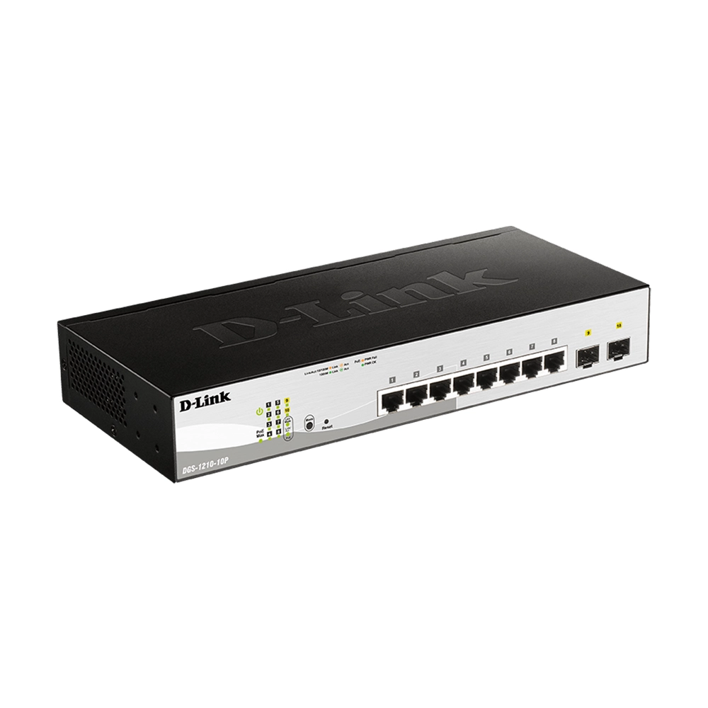 D-Link Poe Switch 8 Port Smart Managed (8 GE + 2 GE SFP Port) DGS-1210-10P view 2